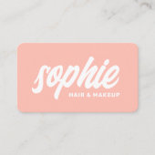 Carte De Visite Gras manuscrit Brush Script Blush Rose Beauté (Devant)