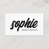 Carte De Visite Gras manuscrit Brush Script noir blanc beauté (Devant)