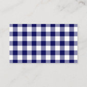 Carte De Visite Gras Marine bleu et blanc Buffalo Plaid Motif (Dos)