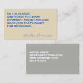 Carte De Visite Gras minimaliste (Devant / Derrière)