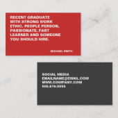 Carte De Visite Gras minimaliste (Devant / Derrière)