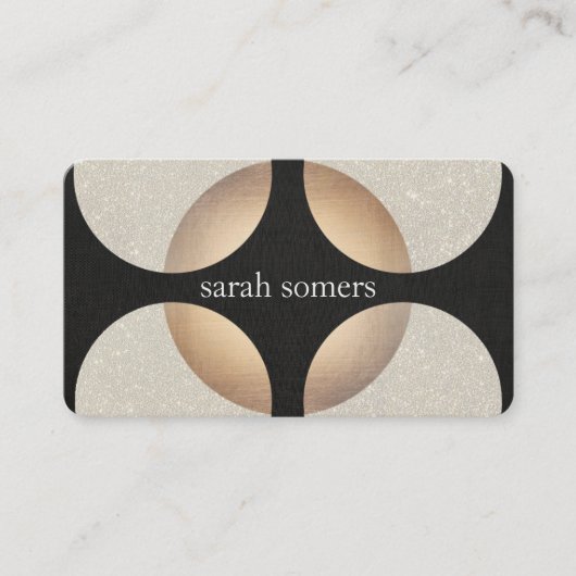 Carte De Visite Gras Mod Faux Gold Foil et Parties scintillant Bla (Devant)