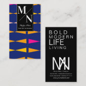 Carte De Visite Gras Modern Tribal Home Intérieur Designer Stylist (Devant / Derrière)