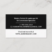 Carte De Visite Gras moderne, Artiste professionnel (Dos)