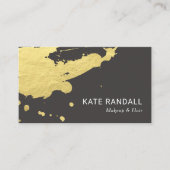 Carte De Visite Gras Moderne Brown Peinture dorée (Devant)