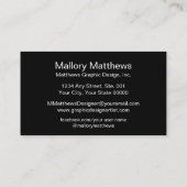 Carte De Visite Gras Moderne Code QR Graphiste Design Graphiste (Dos)