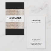 Carte De Visite Gras Moderne Faux Silver Sequin Salon De Beauté (Devant / Derrière)