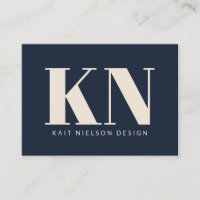 Gras moderne Monogramme professionnel bleu marine