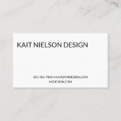 Carte De Visite Gras moderne Monogramme professionnel noir blanc (Dos)