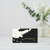 Carte De Visite Gras moderne noir peint blanc (Debout devant)