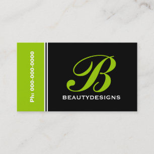 Carte De Visite Gras monogramme citron vert noir accrocheur oeil