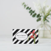 Carte De Visite Gras noir et blanc Gris rouge Amaryllis (Debout devant)