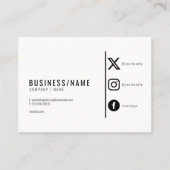 Carte De Visite Gras noir et blanc icônes de médias sociaux (Devant)