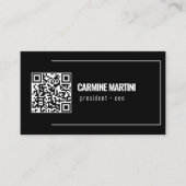 Carte De Visite Gras noir et blanc moderne (Devant)