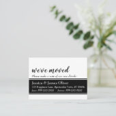 Carte De Visite Gras Nous avons Déplacé la carte, Blanc avec Black (Debout devant)