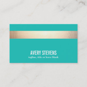 Carte De Visite Gras Or Gratuit Gratté Moderne Turquoise Chic
