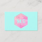 Carte De Visite Gras Pink Mint Turquoise Moderne Grunge Entreprise (Devant)