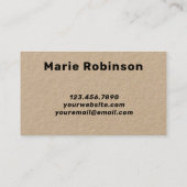 Carte De Visite Gras Police Hello moderne noir et rouge Kraft (Dos)