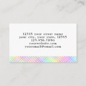 Carte De Visite Gras Police tendance Pastel Rainbow Plaid Coiffeur (Dos)