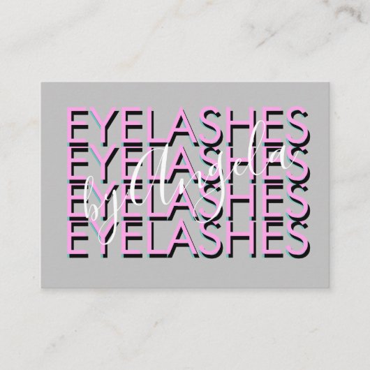 Carte De Visite Gras Répéter Eyelashes Salon Nails rose (Devant)