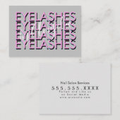 Carte De Visite Gras Répéter Eyelashes Salon Nails rose (Devant / Derrière)