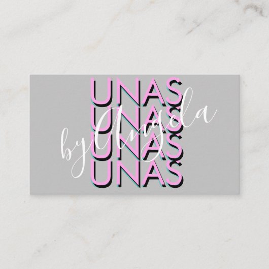 Carte De Visite Gras Répéter Eyelashes Salon Nails Unas Rose (Devant)