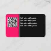 Carte De Visite Gras, Rose Chaud, Noir & Blanc Propre Marque (Dos)