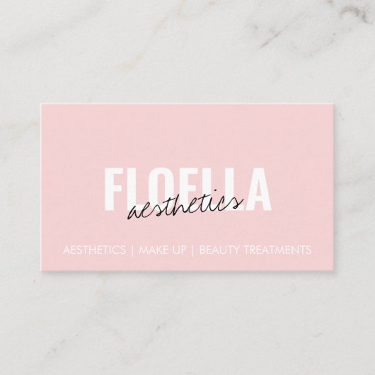 Carte De Visite Gras Simple Pretty Pink Script Beauté Loyauté (Devant)
