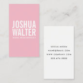 Carte De Visite Gras simple (rose) (Devant / Derrière)