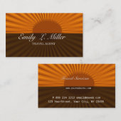 Carte De Visite Gras Sun Rising Travel Agent Vacance (Devant / Derrière)