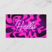 Carte De Visite Gras Super noir violet chaud rose Hello Neon brill (Devant)