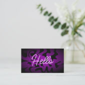 Carte De Visite Gras Super noir violet Lilac Hello Neon Glow (Debout devant)