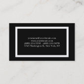 Carte De Visite Gras Texte noir blanc orange élégant professionnel (Dos)