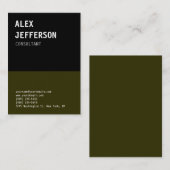 Carte De Visite Gras texte noir brun vert (Devant / Derrière)