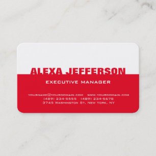 Carte De Visite Gras Texte Rouge Blanc Style moderne Professionnel