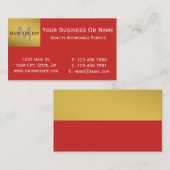 Carte De Visite Gras Tomate rouge et blanc, Or Monogramme (Devant / Derrière)