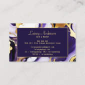 Carte De Visite Gras Trendy violet jaune or faux marbre (Dos)