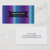 Carte De Visite Gras : Violet, Framboise, Turquoise, 01 (Devant / Derrière)