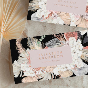 Carte De Visite Grass Floral Tropical Dark Jungle