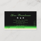 Carte De Visite Grass Green Black Gradient Parkle Bijoux Initiales (Dos)