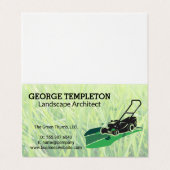 Carte De Visite Grass | Lawn Mower | Landscaping Industry (Extérieur déplié)