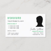 Carte De Visite Grass Vert clair avec Monogramme et photo (Dos)