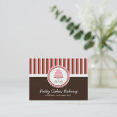 Carte de visite grasse Bakery Pink Cake & Stripes (Debout devant)