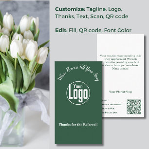 Carte De Visite Gratitude : Florist Shop Référence Merci