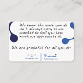 Carte De Visite Gratitude Thank You Card - 3.54 x 2.165 (Dos)