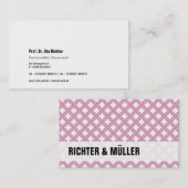 Carte De Visite grau schwarz rosa Visitenkarte (Devant / Derrière)