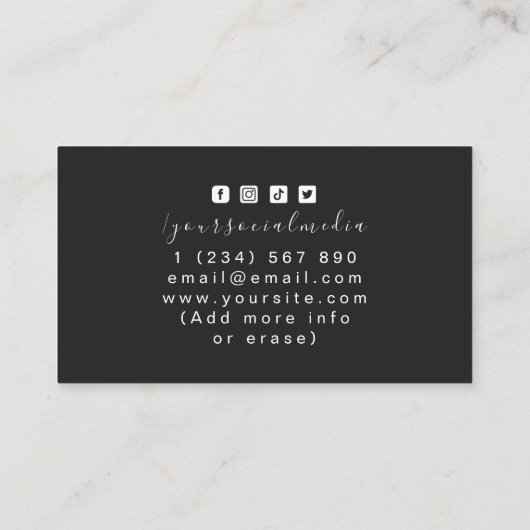 Carte De Visite Graveur indépendant Copywriter Logo minimum Rose o (Dos)