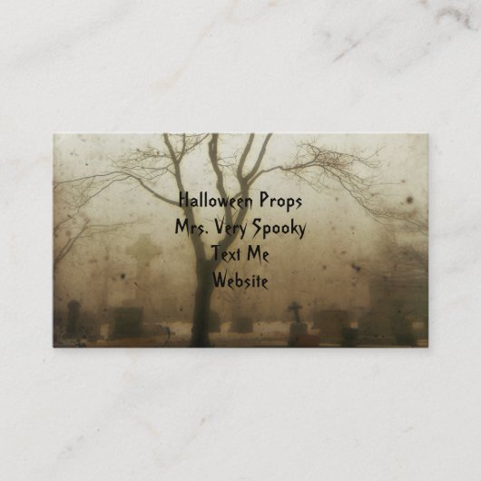 Carte De Visite Graveyard à brouillard éffrayant (Devant)