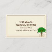 Carte De Visite Gravité Familiale En Bois D'Automne (Dos)