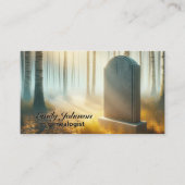 Carte De Visite Gravité Familiale En Bois D'Automne (Devant)